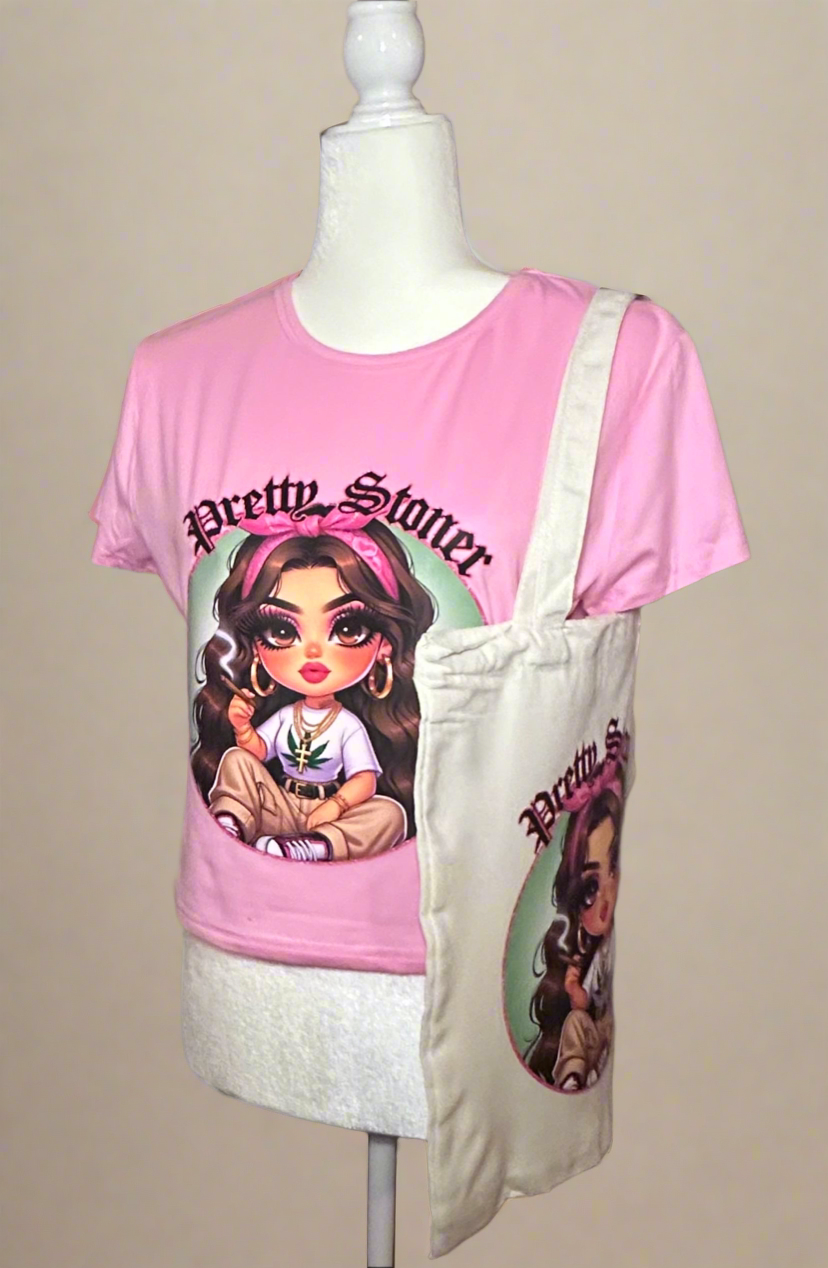 Pretty Stoner crop top & matching tote bag