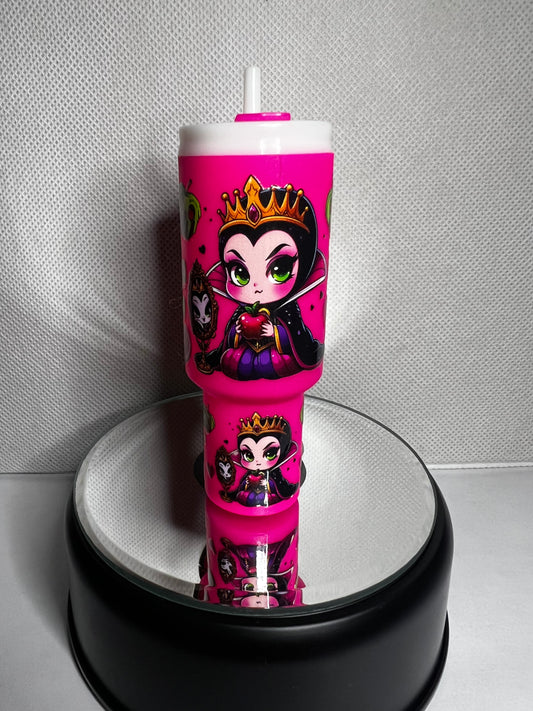 Hot Pink Evil Queen Mini Cup Keychain